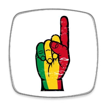 Drapeau du Mali numéro 1 utilisé - Magnet carré - blanc - Devant