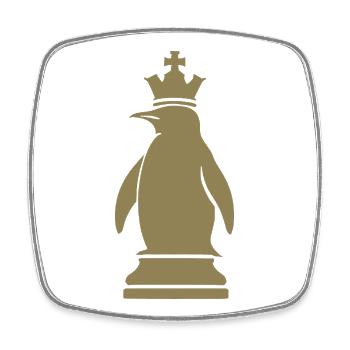 Skurriler Pinguin Schachspieler Minimalistisch - Viereckiger Kühlschrankmagnet - Weiß - Vorne