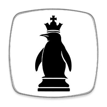 Skurriler Pinguin Schachspieler Minimalistisch - Viereckiger Kühlschrankmagnet - Weiß - Vorne