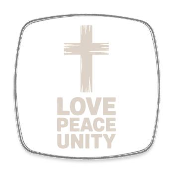 Liebe Frieden Einheit Christlich Kreuz - Viereckiger Kühlschrankmagnet - Weiß - Vorne