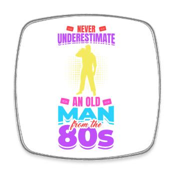 80s grandfather - Square fridge magnet - white - Front
