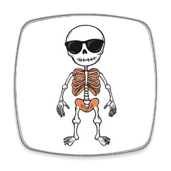 Squelette Bande Dessinée Halloween - Magnet carré - blanc - Devant