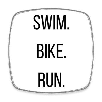 Natation - Vélo - Course Triathlon Design - Magnet carré - blanc - Devant