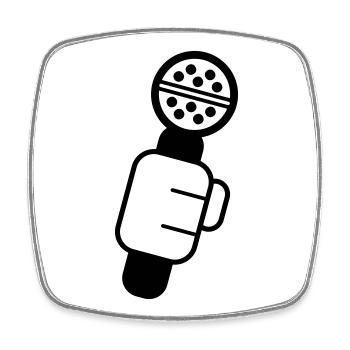 Microphone Check Mikrophon, Mikrofon, Mike, MC, Hi - Viereckiger Kühlschrankmagnet - Weiß - Vorne