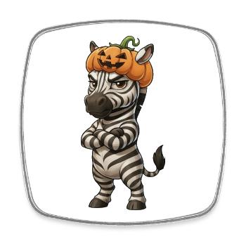 Grimmiges Zebra Halloween Schmollen Arme - Viereckiger Kühlschrankmagnet - Weiß - Vorne