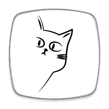 Funny Cat Cat Lover - Square fridge magnet - white - Front