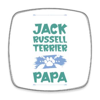 jack russell terrier hunde papa - Viereckiger Kühlschrankmagnet - Weiß - Vorne