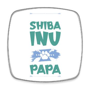shiba inu dogs dad - Square fridge magnet - white - Front