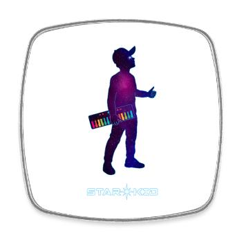 StarKid – Cosmic 80s Retro Design - Square fridge magnet - white - Front