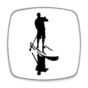 Stand up paddling - Viereckiger Kühlschrankmagnet - Weiß - Vorne
