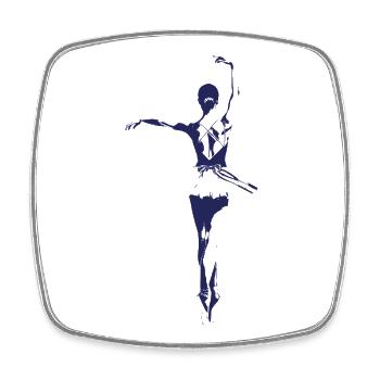 Elegante Ballerina Linie Kunst Illustration - Viereckiger Kühlschrankmagnet - Weiß - Vorne