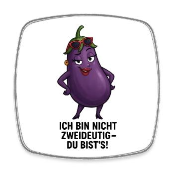 Eggplant - I'm Not Ambiguous Caricature - Square fridge magnet - white - Front