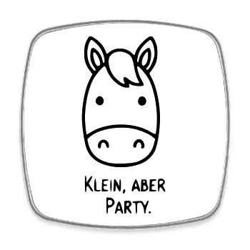 Cute Horse | Small but party! - Square fridge magnet - white - Front