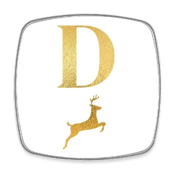 Goldener Hirsch Brief - Geschenkidee - Viereckiger Kühlschrankmagnet - Weiß - Vorne