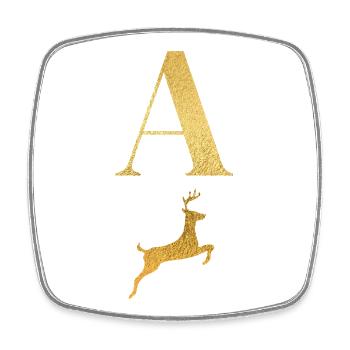 Brief an einen goldenen Hirsch - Geschenkidee - Viereckiger Kühlschrankmagnet - Weiß - Vorne