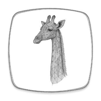 Geometric Giraffe Line - Square fridge magnet - white - Front