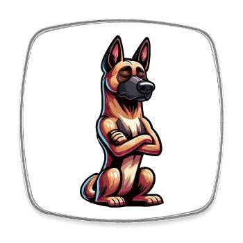 Malinois Belgian Shepherd Malinois Owner - Square fridge magnet - white - Front