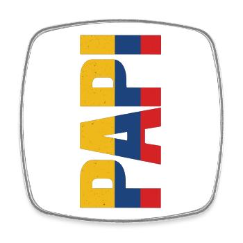 PAPI Colombia – Latin Dad Style in a Retro Look - Square fridge magnet - white - Front