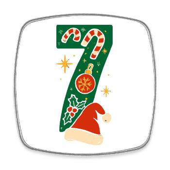 Fun 67 Zahl 6-7 6 7 Passende Weihnachten Sechs Sie - Viereckiger Kühlschrankmagnet - Weiß - Vorne