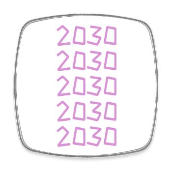 Vintage 2030 - Square fridge magnet - white - Front