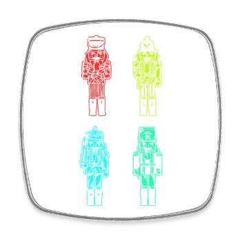 Santa Claus Nutcracker Christmas - Square fridge magnet - white - Front