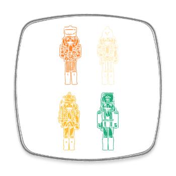 Santa Claus Nutcracker Christmas - Square fridge magnet - white - Front