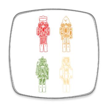 Santa Claus Nutcracker Christmas - Square fridge magnet - white - Front