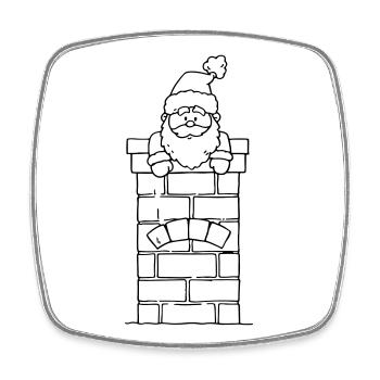 Santa Claus Chimney Christmas - Square fridge magnet - white - Front