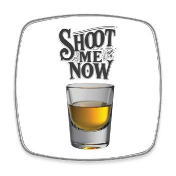 SHOOT ME NOW - let's talk - Magnet carré - blanc - Devant