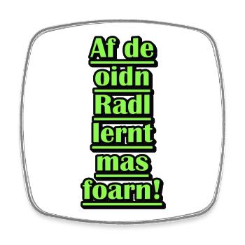 Neon Green Bicycle Learning Quote - Square fridge magnet - white - Front