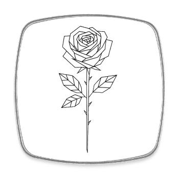 Geometric Line Rose - Square fridge magnet - white - Front