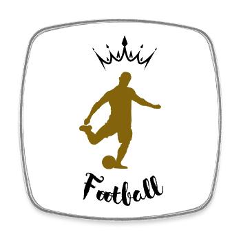Joueur de foot en action - Magnet carré - blanc - Devant