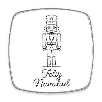 Feliz Navidad Nussknacker Weihnachten - Viereckiger Kühlschrankmagnet - Weiß - Vorne