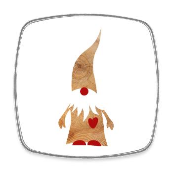 Gnome Wood Heart Woodland Christmas Gnome Fairy Tale - Square fridge magnet - white - Front