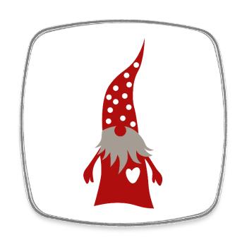 Gnome Red Heart Dots Dots Christmas Decoration - Square fridge magnet - white - Front