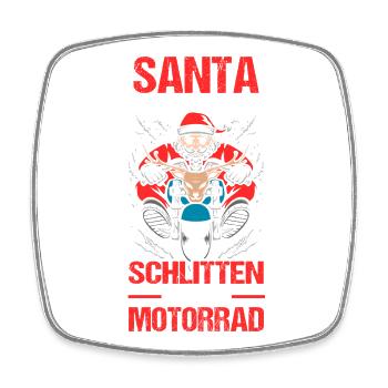 Santa Claus Biker Motorcycle Christmas - Square fridge magnet - white - Front