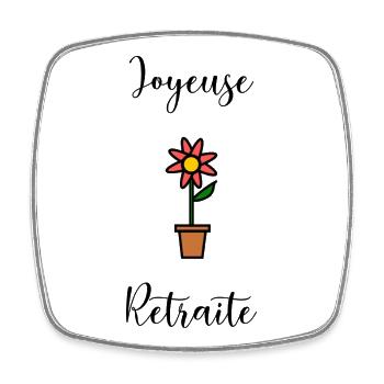 HAPPY RETREAT. RETIREMENT. RETIRED. RETIREMENT - Square fridge magnet - white - Front