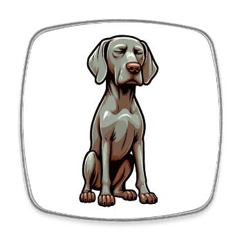 Weimaraner Weimaranerliebhaber Weimaranerhalter - Viereckiger Kühlschrankmagnet - Weiß - Vorne
