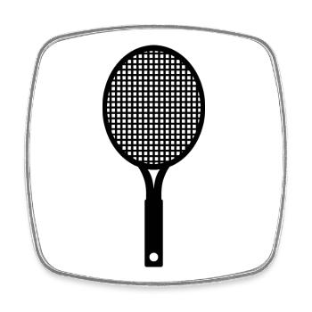 Tennis racket - Square fridge magnet - white - Front
