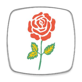 Rose Watercolor in Orange - Square fridge magnet - white - Front