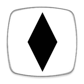 diamant noir - Magnet carré - blanc - Devant