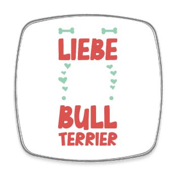 Ich liebe meinen Bull Terrier - Viereckiger Kühlschrankmagnet - Weiß - Vorne