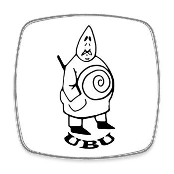 Père Ubu d'Alfred Jarry - Magnet carré - blanc - Devant