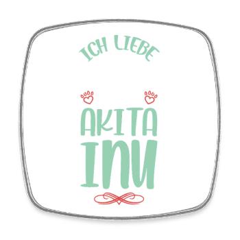 I love my Akita Inu - Square fridge magnet - white - Front