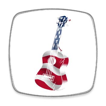 Hawaiian Ukulele Uke American Flag - Viereckiger Kühlschrankmagnet - Weiß - Vorne