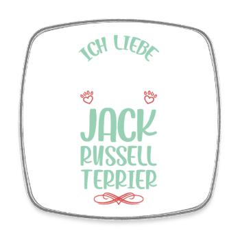 Ich liebe meinen Jack Russell Terrier - Viereckiger Kühlschrankmagnet - Weiß - Vorne