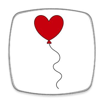 Valentines Red Heart, Valentine's Day - Square fridge magnet - white - Front