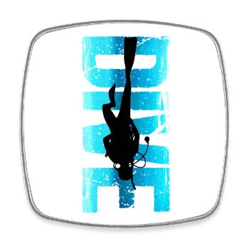 Taucher Design Retro Dive Outfit Geschenk - Viereckiger Kühlschrankmagnet - Weiß - Vorne