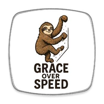 Bouldern Motivation – Grace Over Speed Geschenk - Viereckiger Kühlschrankmagnet - Weiß - Vorne