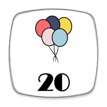 20. 20 YEARS. 20th ANNIVERSARY. 20 YEARS ANNIVERSARY. - Square fridge magnet - white - Front